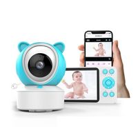 Babyphone Caméra PIMPIMSKY  1080P, 5" Babyphone Vidéo, PTZ 355°, Surveillance des Mouvements & Détection du Son, Camera Bebe