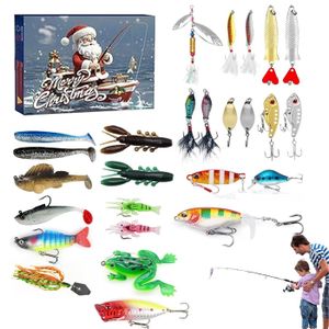 Calendrier De L'Avent Pêcheur 24 Leurres + Boîte Rangement - Cadeau Original Noël Pour Homme Passionné De Pêche