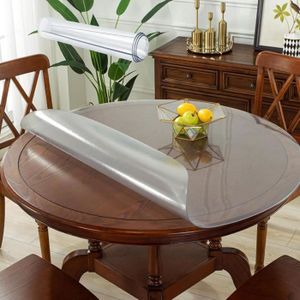 Nappe ronde transparente en plastique PVC imperméable pour table basse  (diamètre 177,8 cm, 1 mm d'épaisseur) : : Maison