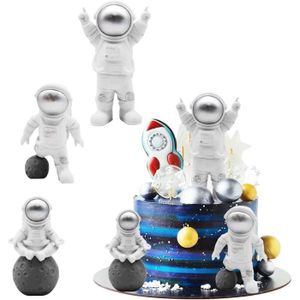 FIGURINE - PERSONNAGE 3Pcs Mini Ornements D'Astronaute Jeu D'Astronautes, Mini Astronaute Astronaute Gateau Décorations, Figurines D'Astronaute Ca[u6273]