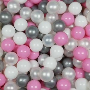 PISCINE À BALLES Mimii - Balles de piscine sèches 200 pièces - blanc, perle, argent, puder rosa