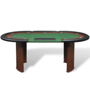 TABLE DE JEU CASINO vidaXL Table de poker pour 10 joueurs avec espace de croupier Vert