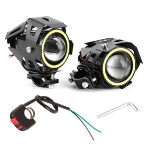 Phare LED pour Moto, projecteur de conduite, avec interrupteur MINI U7,  phare antibrouillard, lampe déco Red Angel Eye 2 -WM3089 - Cdiscount Auto