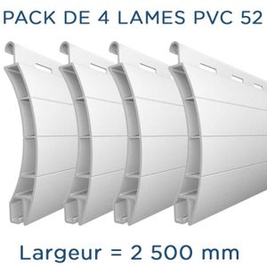 VOLET ROULANT Pack 4 lames - 2500mm - PVC52 - Blanc - AJ