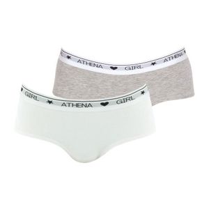 BOXER - SHORTY ATHENA Lot de 2 boxers  Coton Ultra Doux Girl by Blanc FILLE