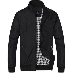 VESTE Veste Homme,Veste Mi Saison Homme Manteau Manche longue Col montant avec Poches,Casual Vetement Homme Coupevent Classics-Noir