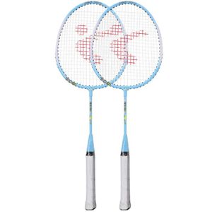 CORDAGE BADMINTON Pwshymi Raquette de badminton Une paire de raquettes de badminton en alliage d'aluminium pour enfants, jouet de sport cordes Bleu