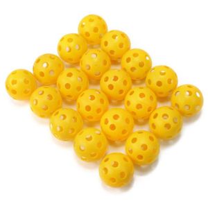 BALLE DE GOLF 20pcs balles de golf creuses à circulation d'air pour la pratique du (jaune)   BALLE DE GOLF