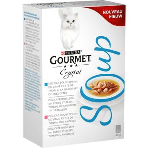 BOITES - PATÉES GOURMET Crystal Soup recettes au thon - Pour chat adulte - 4x40 g
