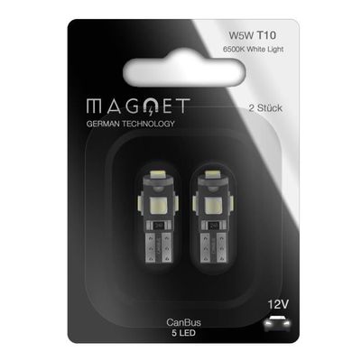 Ampoules LED T10 CANBUS 12V – Pack De 2, 6500K Blanc, Pour Feux Intérieurs, Plaque D'immatriculation, Dôme, Coffre