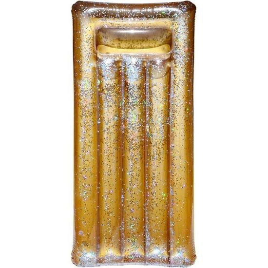 Matelas gonflable à paillettes dorées - JET LAG - DI9015 - PVC - 181 x 82 x 22 cm