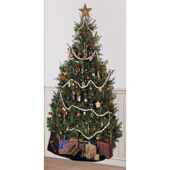 Tapisserie Murale Sapin De Noël - Décoration Festive En Tissu Polyester 100x150 Cm - Pour Mur Et Plafond