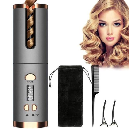 Fer à Boucler Automatique Sans Fil XPREEN - Rechargeable, 3 Températures, Minuterie - Autonomie 60 Min - Noir