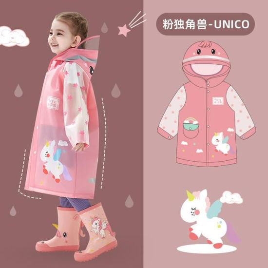 JYNVO Poncho De Pluie Imperméable Pour Enfant, Réutilisable EVA