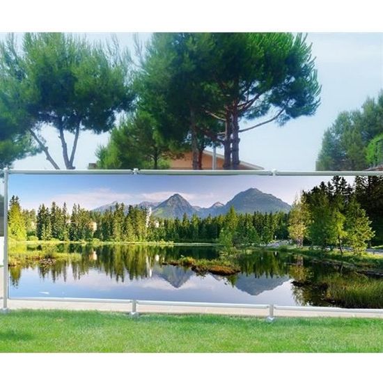 Brise vue imprimé déco Lac dimensions brise vue300x117cm occultation