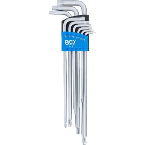 Jeu De 9 Clés Torx Extra-longues Avec Percage BGS Technic - Pour Vissages Profonds