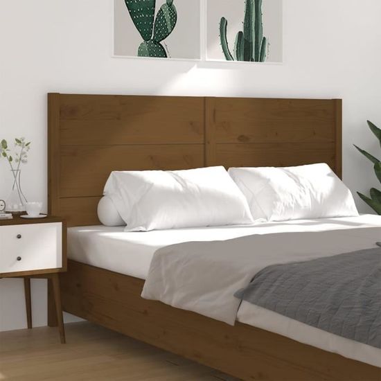 Tête De Lit En Pin Massif Marron Miel - 146x100 Cm, Style Rustique Et élégant Pour Chambre - 2