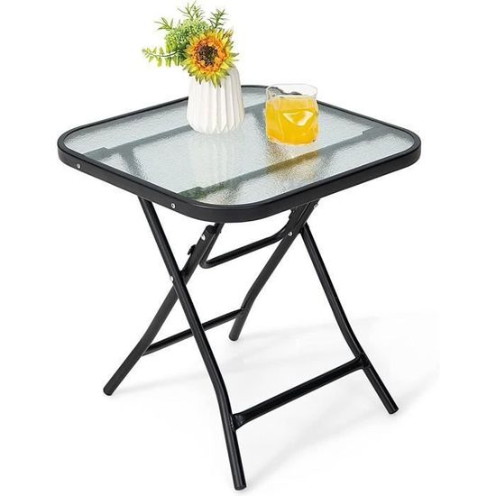 Table Pliante Extérieur GOPLUS 122x74 Cm – Plateau HDPE, Pieds Réglables – Pour Camping, Jardin