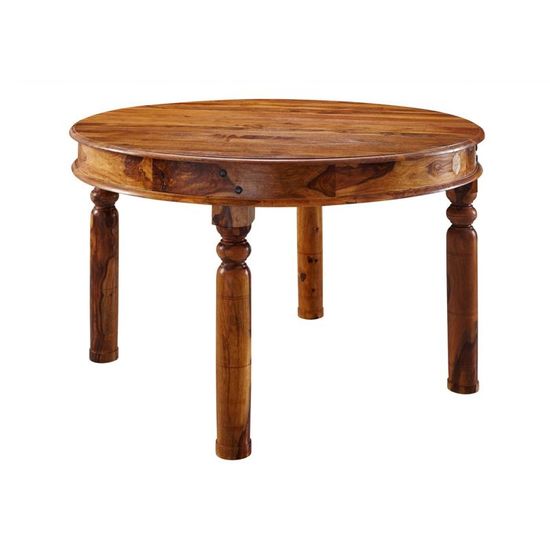 Table Extensible 180-260x90 Cm Oxford - Bois Massif Acacia Laqué Nougat, Style Colonial, Pour 8-10 Personnes