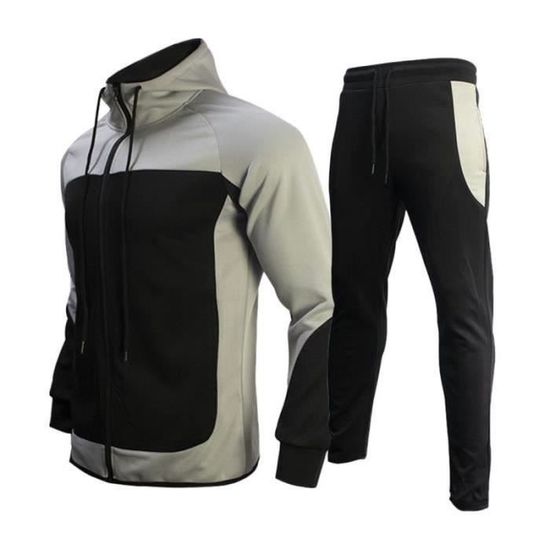 SURVETEMENT JOGGING DE SPORT Survetement Complet Homme Ensemble Jogging Casual Zippee 2 Pieces Printemps Automne Vetement de Sport Or Cdiscount Pret a Porter