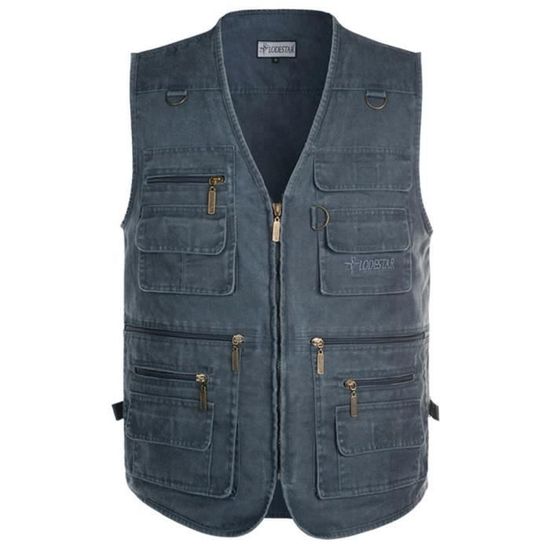 Gilet Sans Manches Homme Léger - Col Montant, Coupe-vent - Idéal Randonnée, Pêche, Quotidien Automne/hiver - 3