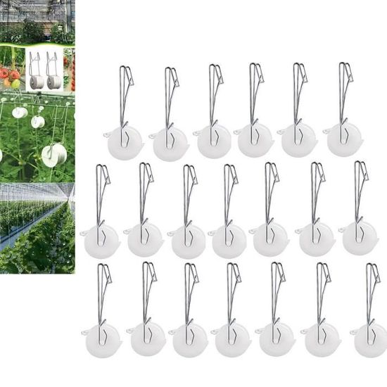 Kit Support Tomates Verdant Touch - 6 Crochets Acier + Corde 15m - Pour Serre Et Jardin