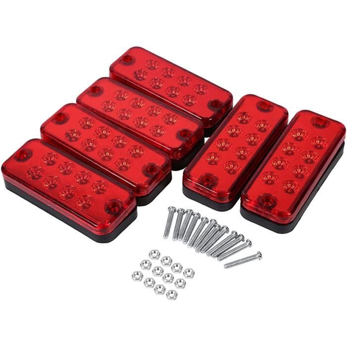 Yifengshun Pack De 4 Feux Latéraux LED Rouges 12V - Éclairage De Position Avant/arrière Pour Camions, Camping-cars Et VR