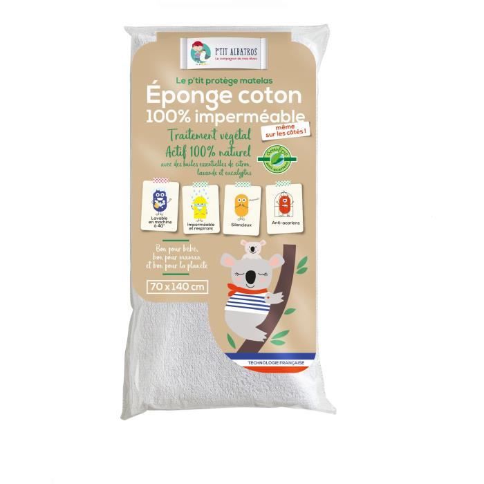 P'TIT ALBATROS Alèse imperméable Greenfirst® - Bébé mixte - 70 x 140 cm