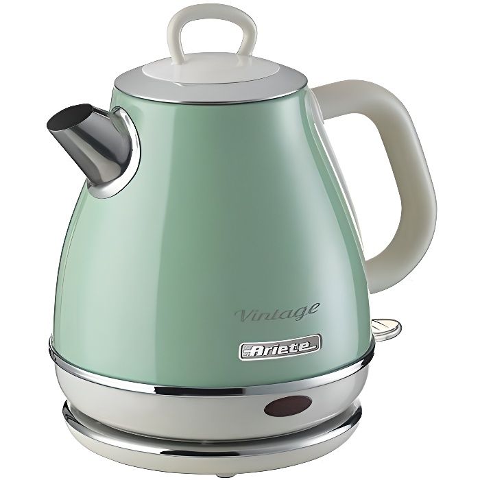 Ariete Vintage 2868 Bouilloire Électrique en Acier Inoxydable pour Infusions, Thés et Tisanes, Système de Mise Hors Tension