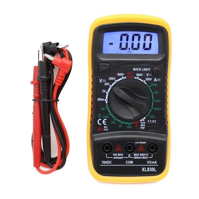 Multimètre Ampèremètre Voltmètre Testeur Electrique digital écran LCD 600v