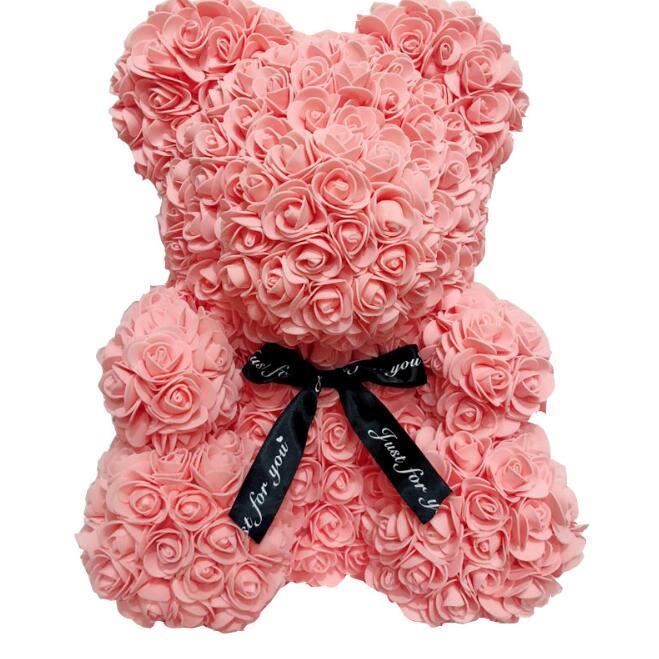 Fleur éternelle Cadeau De Fête des Mères De No?l étreinte Ours Amour Rose Ours Calin 40Cm