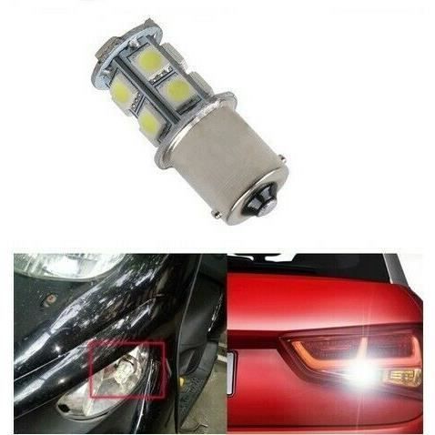 Ampoule BA15S LED P21W 13 leds SMD 6000K Blanc Veilleuse 1156 Feux arrière 12v