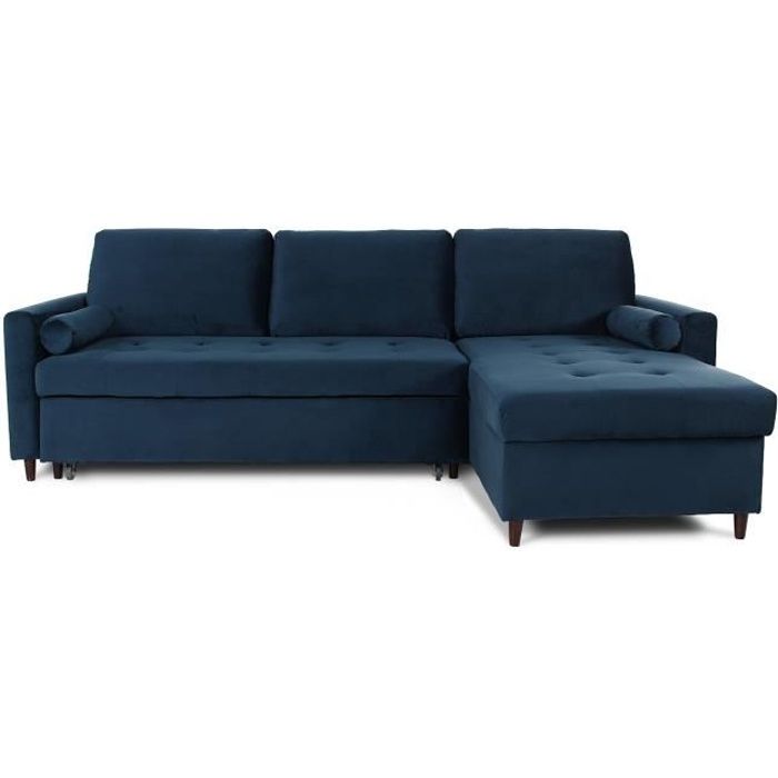 Canapé d'angle Bleu Velours Moderne