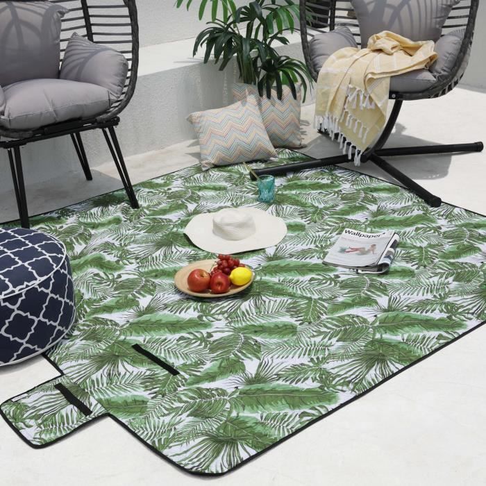 Tapis couverture multi-usage imperméable et pliable - pique-nique, camping, plage - Congo 200 x 200 cm