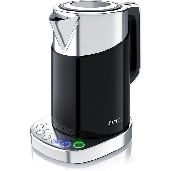Arendo - Bouilloire en acier inoxydable de 3000 watts - 1,7 litres - Base à 4 températures sélectionnables - maintien au chaud - 3 f