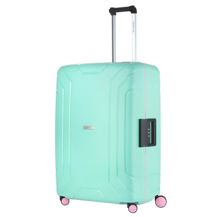 Valise CarryOn Steward TSA - Grande valise trolley 75 cm - Entièrement doublée et fermetures fixes - Menthe