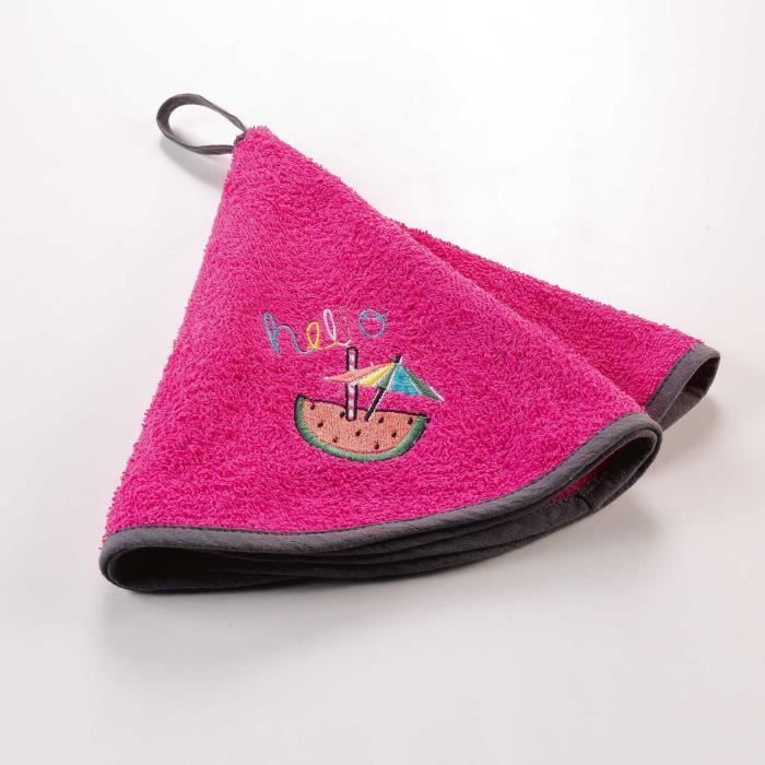 CDaffaires essuie-main rond (0) 60 cm eponge brodee ibiza