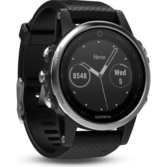 GARMIN Fenix 5S Silver Montre GPS - Gris argenté et noir