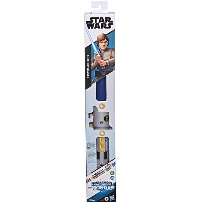 STAR WARS - Lightsaber Forge - Sabre laser électronique de Luke Skywalker à lame bleue extensible - déguisement personnalisable
