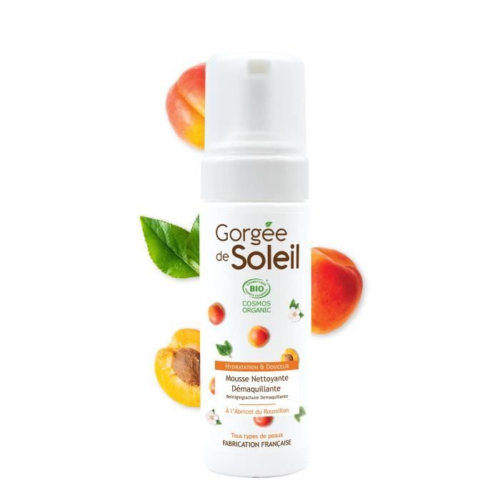 Gorgee De Soleil Mousse Nettoyante Demaquillante - Certifiée Bio Cosmos & Sud De France - Tous Types De Peaux (150ml)
