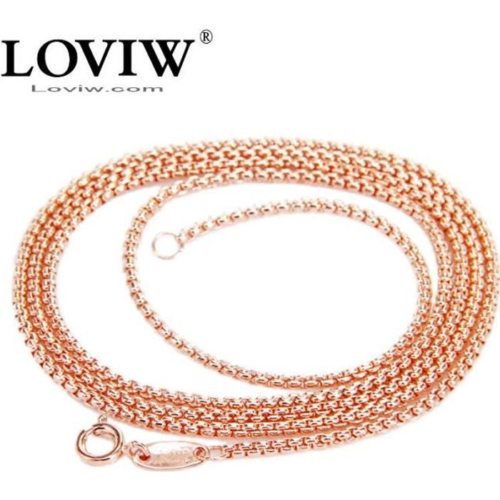 Collier chaîne plaqué or rose 45cm avec anneau à ressort TSL034B
