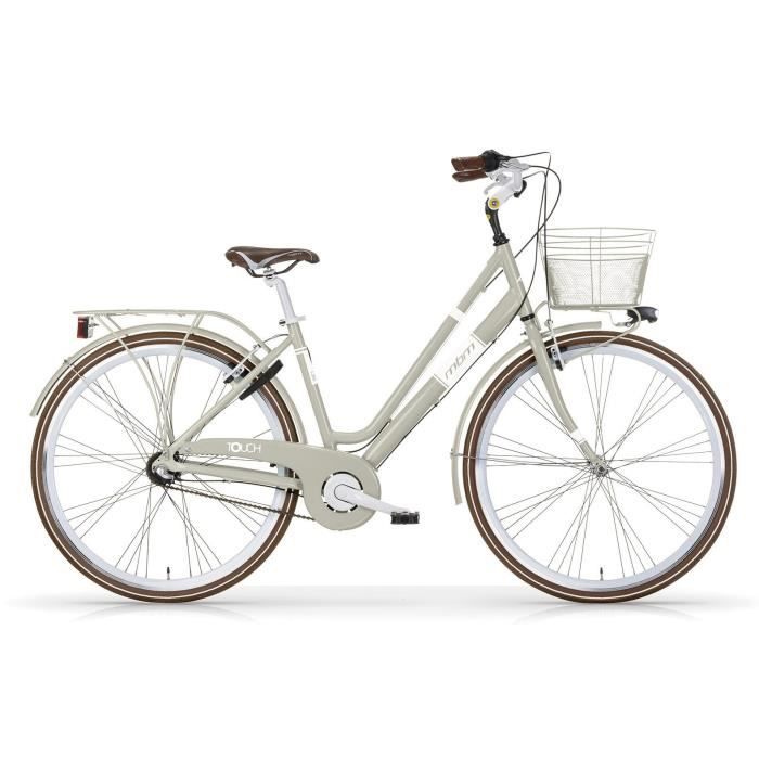 MBM Vélo dame Touch 28 pouces 46 cm Femme 3SP V-Brake Gris