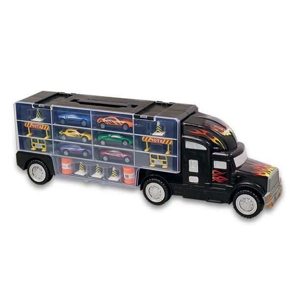 MOTOR & CO - Camion de transport noir avec 6 véhicules