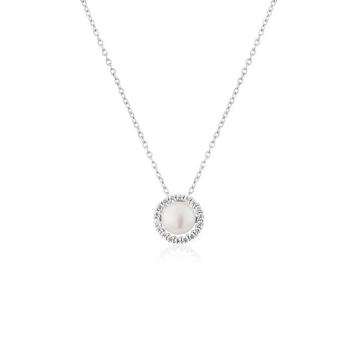 Collier PERLE DE NUIT en Argent 925/1000 Blanc et Perle 231801