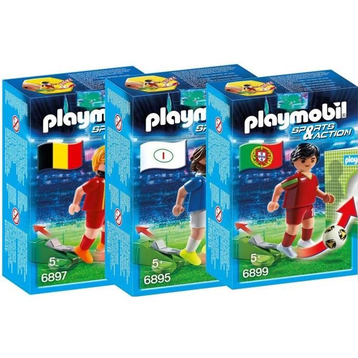 Playmobil Sports & Action : joueur de foot - Pack 3 joueurs