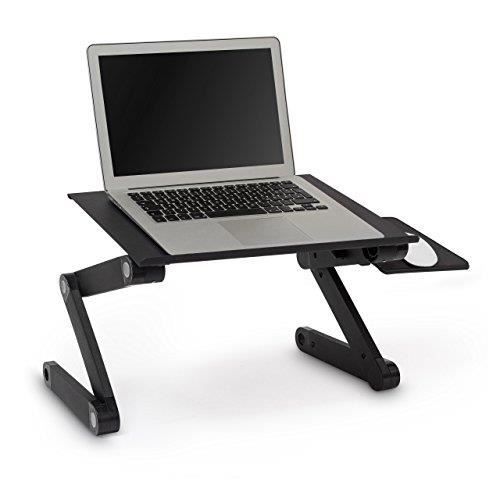 Relaxdays Table d'ordinateur portable pliable LAPPI Hauteur réglable avec ventilations ports USB H x l x P: 47 x 58 x 27 cm pliante