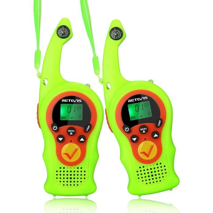 Retevis RT675 Talkie Walkie Enfant, Rechargeable Longue Portée 16 Canaux VOX Lampe de Poche Verrouillage du Clavier (1 Paire, Vert)