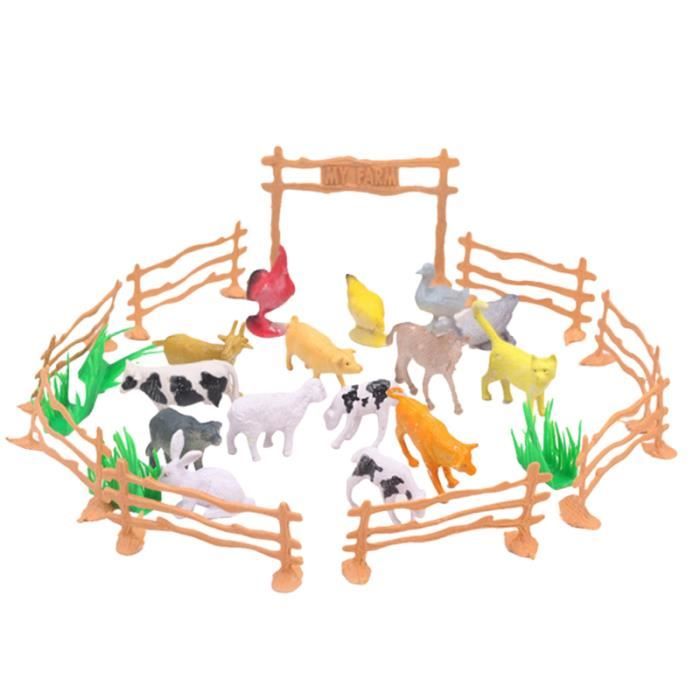 28 PCS En Plastique Mignon Simulation Éducatif Animal Jouet Décor Ferme pour Enfants FIGURINE MINIATURE - PERSONNAGE MINIATURE