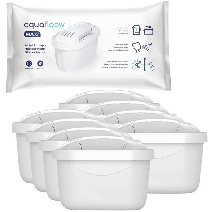 Wessper Aquafloow Cartouches filtrantes, pièce de rechange pour LAICA 1000 SERIES, Brita MAXTRA, Brita Marella, Pack 8