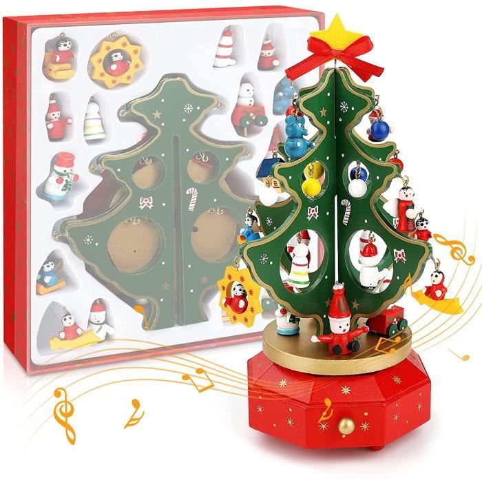 Boîte à musique de Noël unique - ornements de boîte à musique d'arbre de Noël bricolage - Jingle Bells - pour enfants et amis